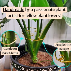 Soportes para plantas con forma de hoja de monstera, soportes decorativos para plantas de interior, bonitos adornos para macetas, enrejado para plantas de estilo bohemio artesanal. imagen 10