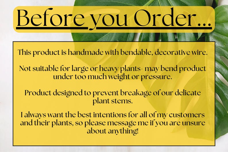 Indoor Houseplant Stem Brace, Monstera Leaf Shaped Plant Support, Indoor Garden Shaper Accessories, Cute Boho Plant Branch Wrap Holder image 4