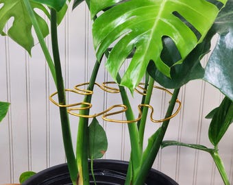 Small to Medium Sized Indoor Plant Supports, Aesthetic Hand Made Monstera Leaf Shaped Plant Holder