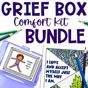 Trauer Box-Aktivitäten Bundle für Kinder, Affirmationskarten und Bewältigungsfähigkeiten Toolbox, Kindertherapie Arbeitsblätter für Schulratgeber & Eltern