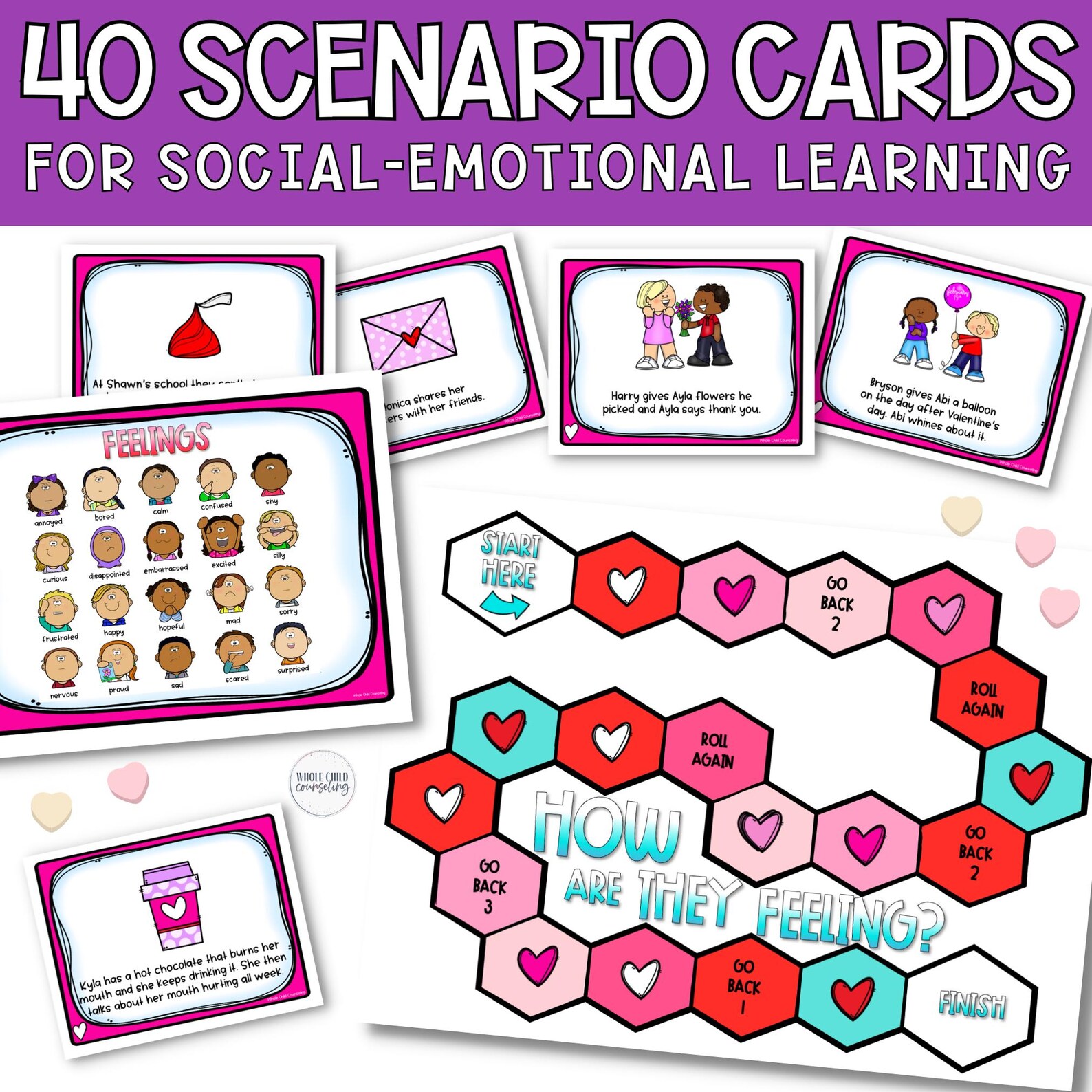 Valentine's Day Games, Social Emotional Learning Games, Print and ...