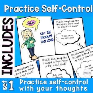Practice Self Control Printable Worksheets Social Skills Digital ...