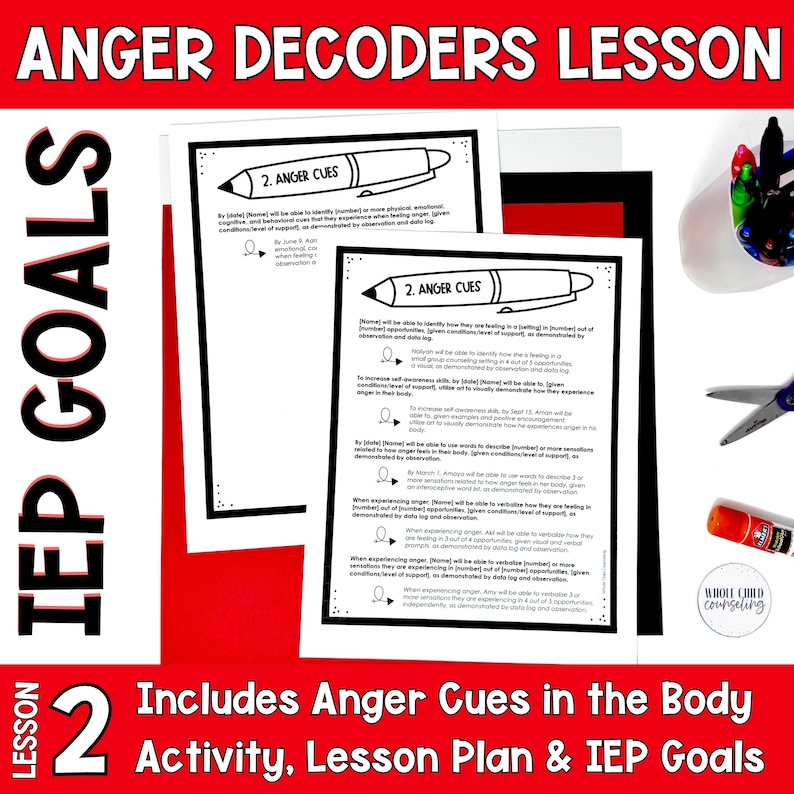 Anger Management Goals Tween and Teen Anger Management Interoception SEL Worksheets: Anger ...