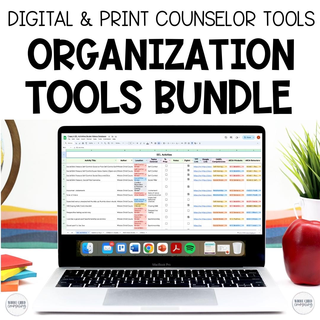 Counselor Organizational Bundle, Editable Spreadsheet, Searchable ...