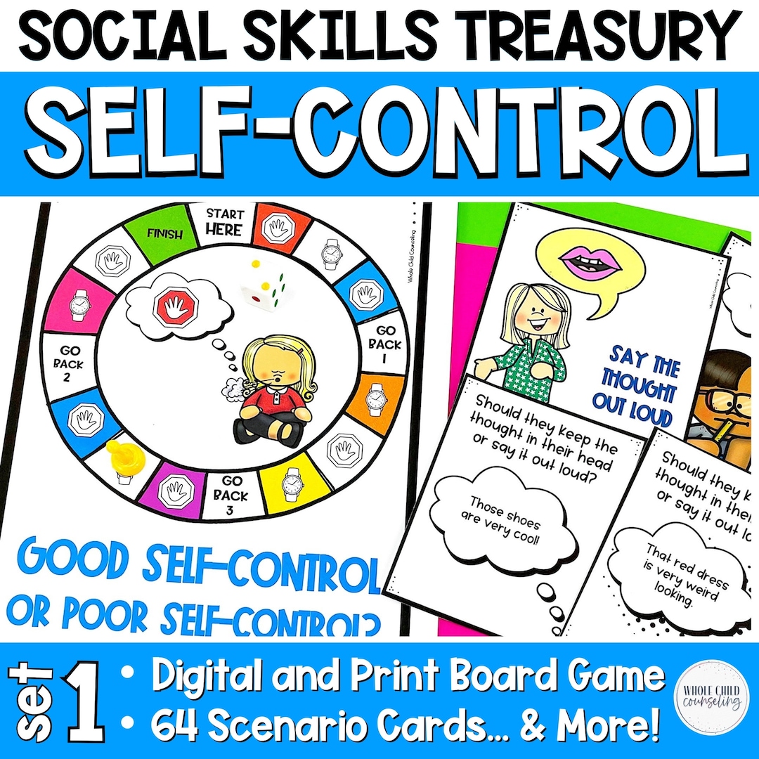 Practice Self Control Printable Worksheets Social Skills Digital ...