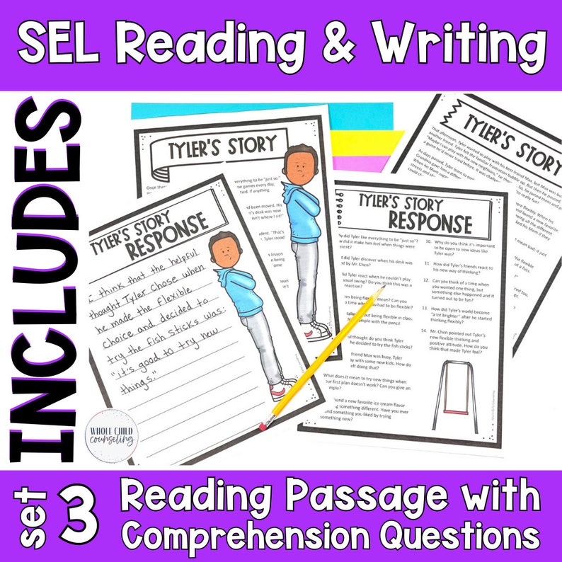 How to Be a Flexible Thinker for Upper Elementary Social Skills Set 3, SEL Kid Activities and Worksheets for Kids, Special Education Tools