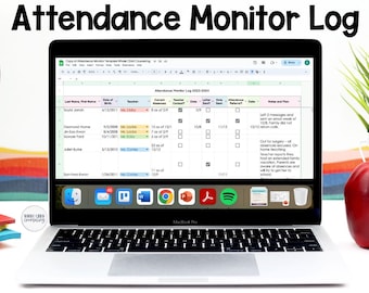 Attendance Monitor Log, School Counselor Organization, School Social Worker Office Organization, SEL Resources, School Counselor Tools