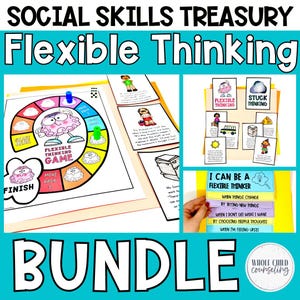 Flexible Thinking Dealing with Change Social Skills Activity & Game Bundle, SEL Worksheets for Kids, Homeschool Printable Kids Activities