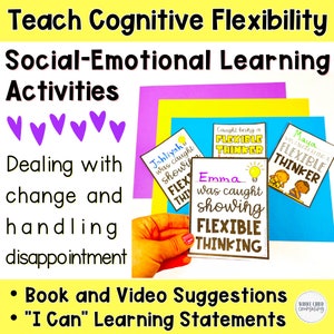 Stuck and Flexible Thinking Scenarios Game & Activities Set 1, Social Emotional Learning Worksheets for Kids, Child Development Therapy Tool