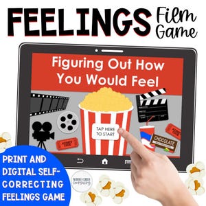 Naming Feelings Game for Kids, Social Emotional Learning, Therapy Counselor Resources, Homeschool Emotions Game, Feelings Game