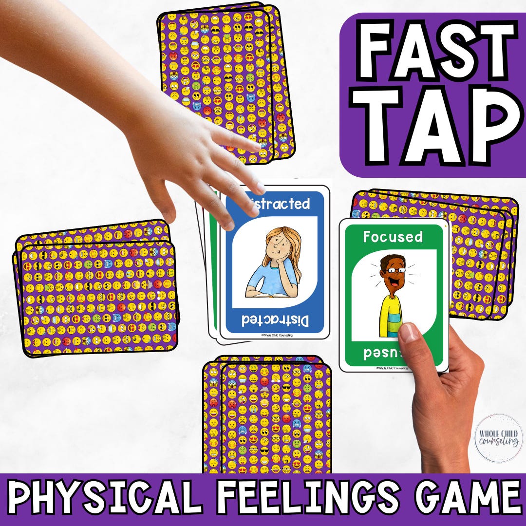 Tap Activity Fast Tap Physical Feelings Card Game, Quick Tap Slap Game, Kids SEL ...