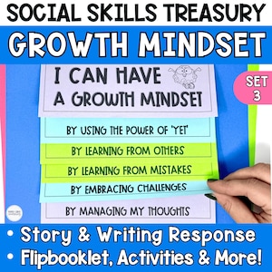Growth Mindset Activities: Social Story, Flipbook, Worksheets (Digital Download)