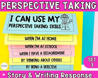 Using Perspective Taking Skills Upper Elementary Social Skills SEL Set 3, Special Education Worksheets for Kids and Educational Posters