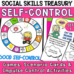Practice Self Control Printable Worksheets Social Skills Digital Download Teacher Resources Homeschool Resources Special Education Worksheet