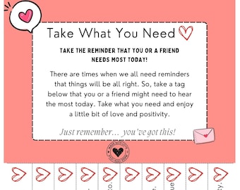 An Editable Take What You Need Flyer; Positive Affirmation Flyer; Digital Canva Template; Mental Health Flyer; Take What You Need Flyer
