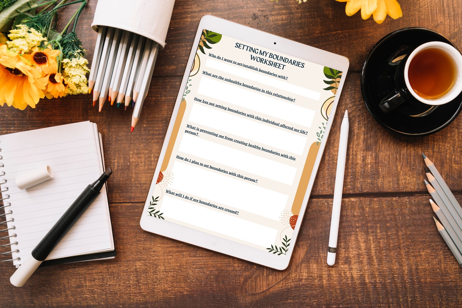 An Editable Setting My Boundaries Worksheet for Self-care, Self-esteem ...