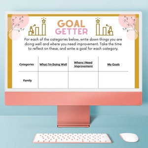 Goal Getter Editable Canva Template Worksheets; Goals Worksheet; Goal Tracker/Goal Getter Digital Worksheet; Digital Goal Tracker Template