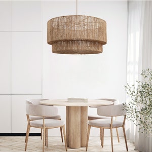Shiloh Rattan Pendant Light - Modern Organic, Farmhouse, Bohemian Lampshade, Bamboo pendant light, Rattan Furniture, Patio Pendant Light