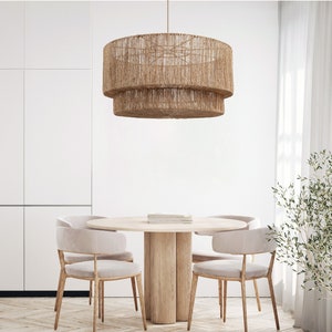 Shiloh Rattan Pendant Light Modern Organic, Farmhouse, Bohemian Lampshade, Bamboo pendant light, Rattan Furniture, Patio Pendant Light image 1