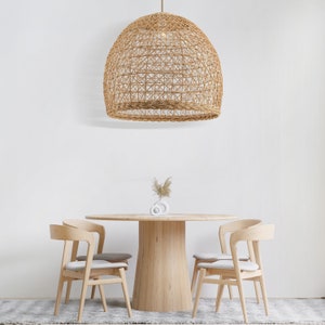 Maisie Rattan Pendant Light Modern Organic, Farmhouse, Bohemian Lampshade, Bamboo pendant light, Rattan Furniture, Patio Pendant Light image 2