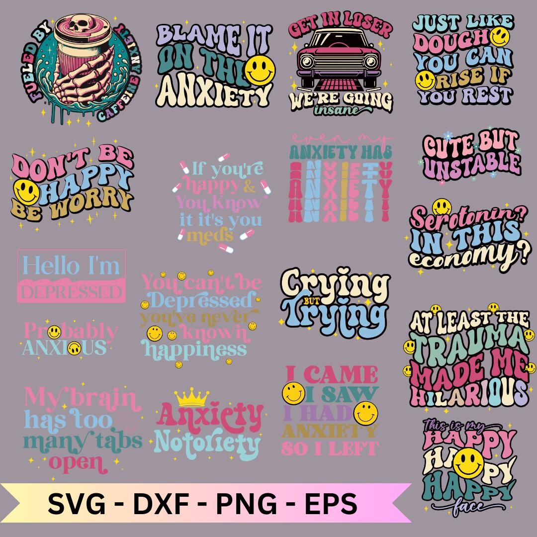 Funny Mental Health Awareness SVG Bundle - Etsy