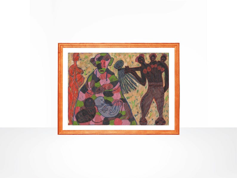 Expressionism African African Tribe Expressionist Wall Art | Colorful Figurative Abstract ...