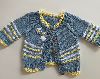 Hand knitted cardigan for babies