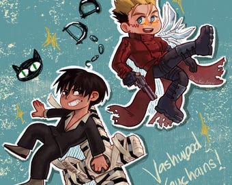 Trigun acrylic keychain double sided Vash the Stampede, Nicholas D. Wolfwood