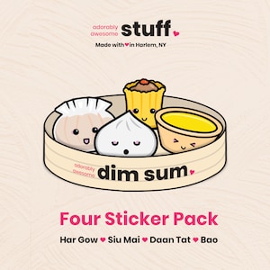 Confezione di adesivi in vinile Dim Sum / Diario / Planner / Album / Cancelleria / Ricette
