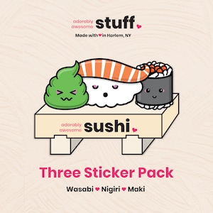 Paquete de pegatinas de vinilo de sushi / / Diario / Planificadores / Álbum de recortes / Papelería / Caja de recetas