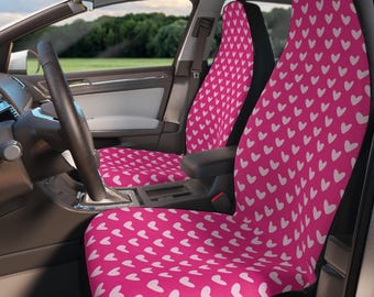 CAR PASS Juego de fundas de asiento de coche rosa, funda de asiento de malla transpirable