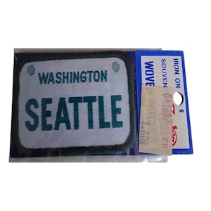 Unbranded Souvenir Patch Washington Seattle License Plate Embroidered Iron On
