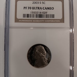 2003-S 5 cent Jefferson Nickel in NGS PF70 Ultra Cameo