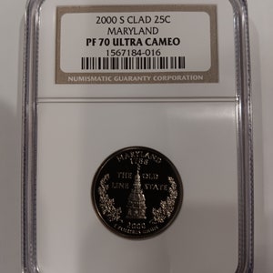2000-S Maryland Clad Quarter in NGS PF70 Ultra Cameo