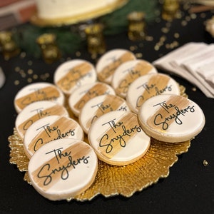 One Dozen (12) Personalized Wedding Sugar Cookies, Engagement Party Favors, Wedding Favors, Wedding Dessert, Custom Sugar Cookies