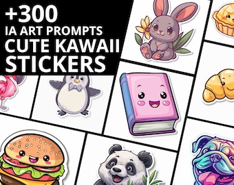 Midjourney Cute Kawaii Stickers Prompts, Prompts for Stickers, AI Art, Midjourney Guide, Digital Art | Stable Diffusion, Dall e | PNG