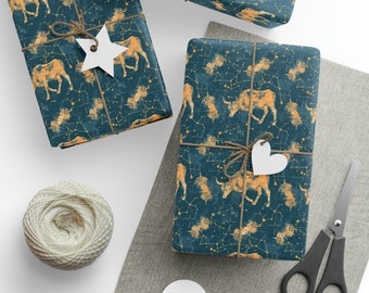 Taurus Zodiac Wrapping Paper | Astrology Gift Wrap | Cute Wrapping Paper | Shabby Chic Wrapping Paper | Zodiac | Birthday Wrapping Paper