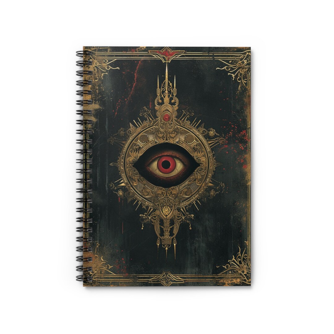 Evil Eye Grimoire Spiral Notebook | Cute Notebook | Funny Notebook ...