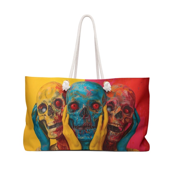 Living Corpse Weekender Bag | Weekender Bag Women | Weekend Travel Bag Men | Undead Beach Bag | Halloween Tote Bag | Funny Overnight Bags