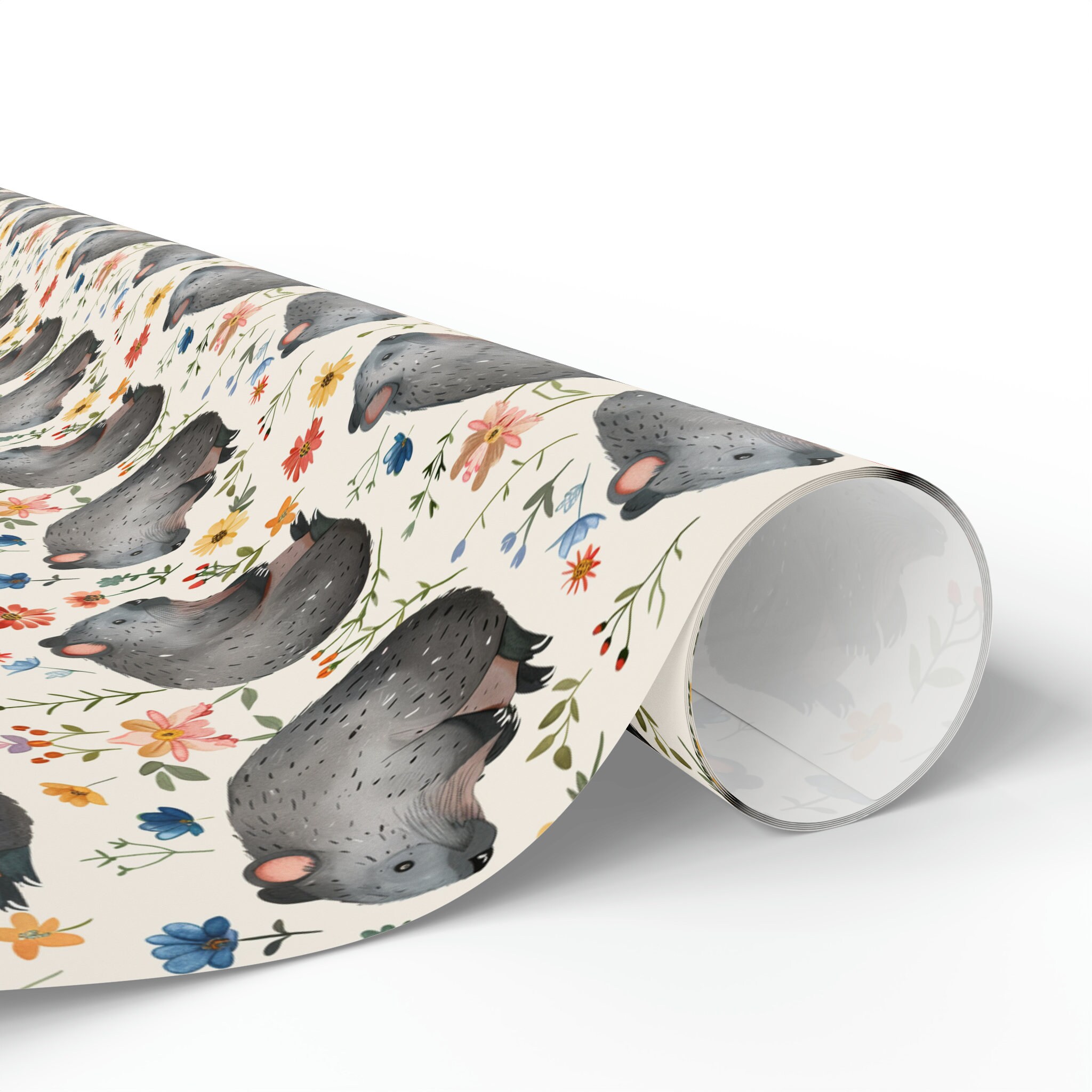 Wombat Birthday Wrapping Paper | Cozy Gift Wrap - Etsy