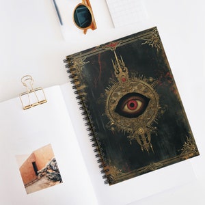 Evil Notebook Evil Eye Grimoire Spiral Notebook | Cute Notebook | Funny Notebook ...
