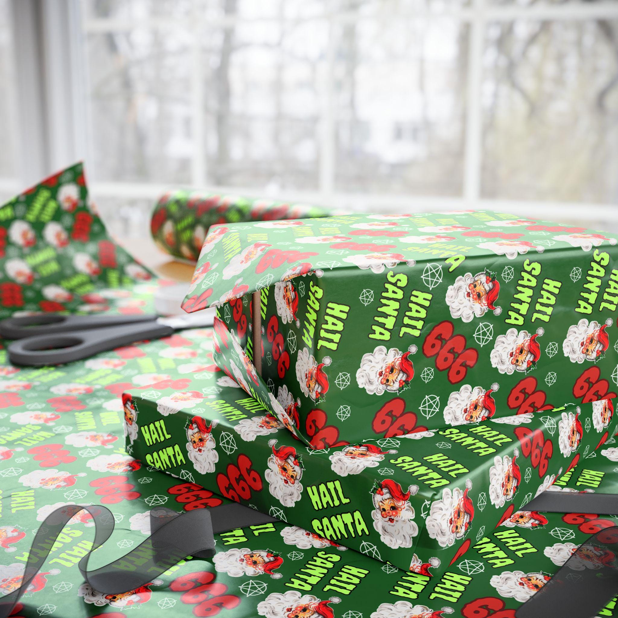Hail Santa Wrapping Paper | Funny Christmas Wrapping Paper | Rude Xmas ...