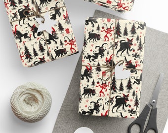 Krampus Christmas Wrapping Paper | Rude Xmas Gift Wrap