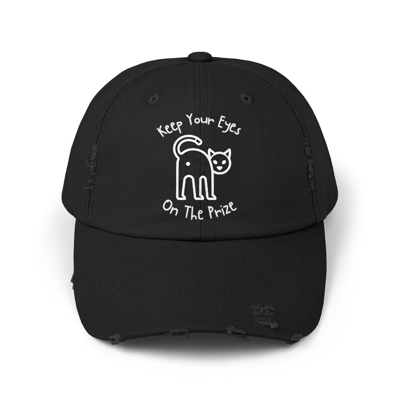 Cat Butt Distressed Cap Cat Lovers Hat Funny Kitten Hat Rude Crass Hat