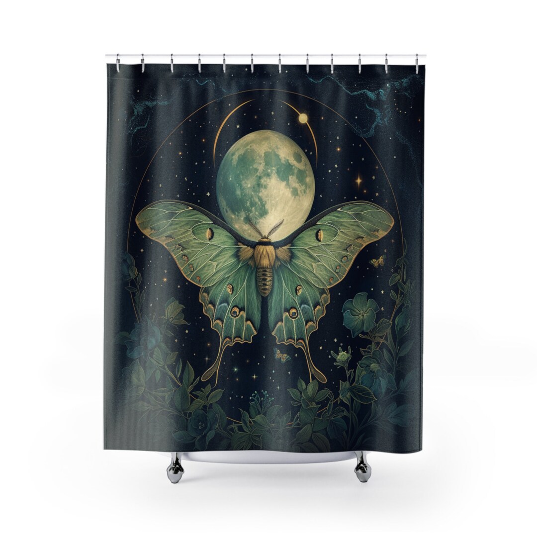 Luna Moth Shower Curtain Cute Shower Curtain Shower Curtain Cute Boho ...