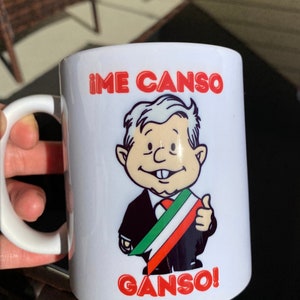 Taza 12 Oz Amlito Presidente Mexicano, Andrés Manuel López Obrador AMLO taza, Caricatura de Amlo, Morena, Taza Mexicana Política México