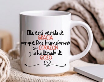 Taza 12 Oz Taza Cristiana Para Ella, Regalo Para Mamá, Frases Motivadoras, Para Mi Amiga, Taza Para Café, Para Mujer Latina lub Mexicana