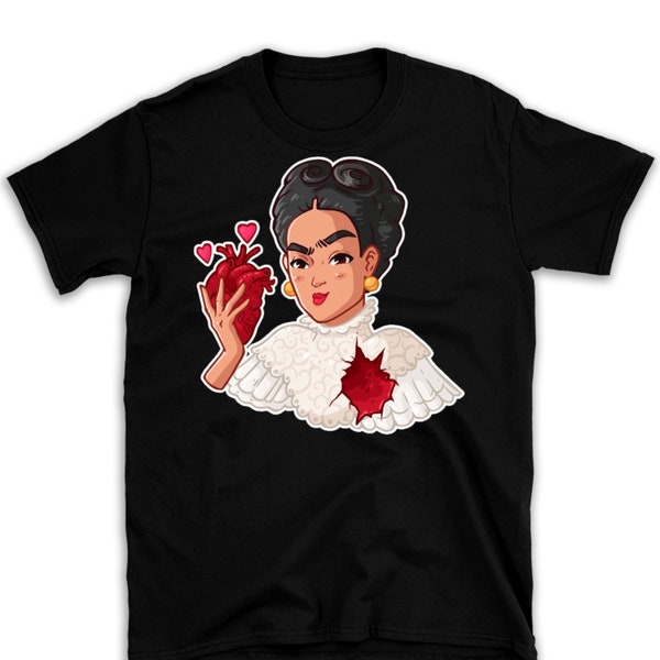 Frida Kahlo Mexican Graphic Tee, Camiseta Mexicana, Amante del Poema, Corazón Roto