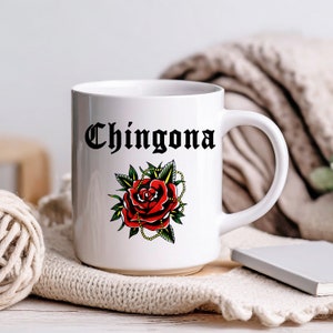 Taza 12 Oz Taza Gráfica de Rosas, Regalo Para Mi Amiga Chingona Para Mujer Latina o Mexicana
