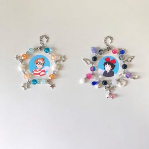 Kiki&#39;s Delivery Service Inspired Bracelet Set: Handmade Beaded Anime Jewelry